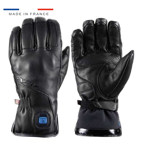 Gants chauffants moto cuir