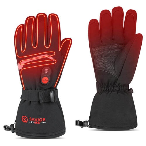 Gants chauffants ski rechargeables noirs