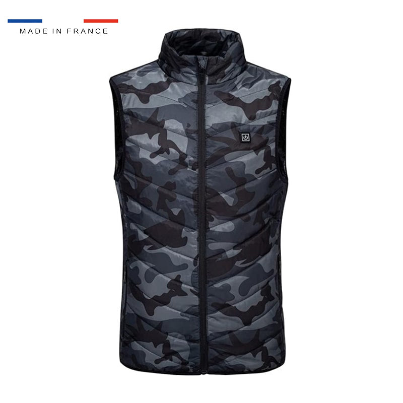 Gilet chauffant camouflage