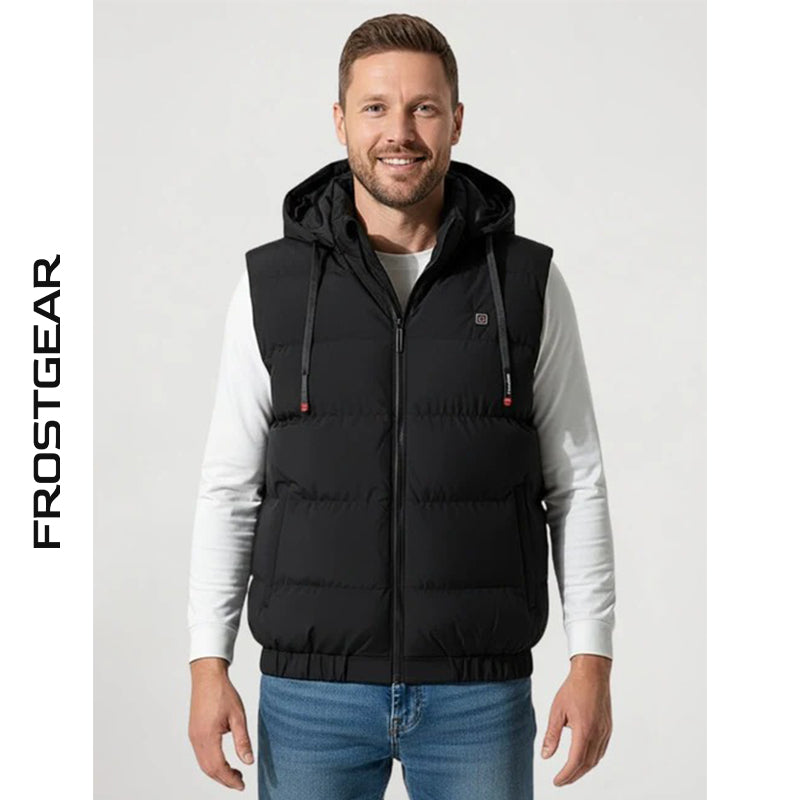Gilet chauffant capuche noir
