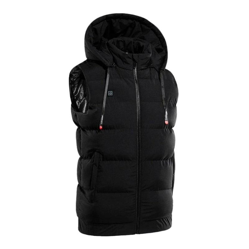 Gilet chauffant capuche noir