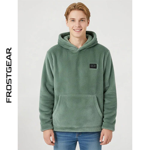 Sweat plaid capuche chauffant vert