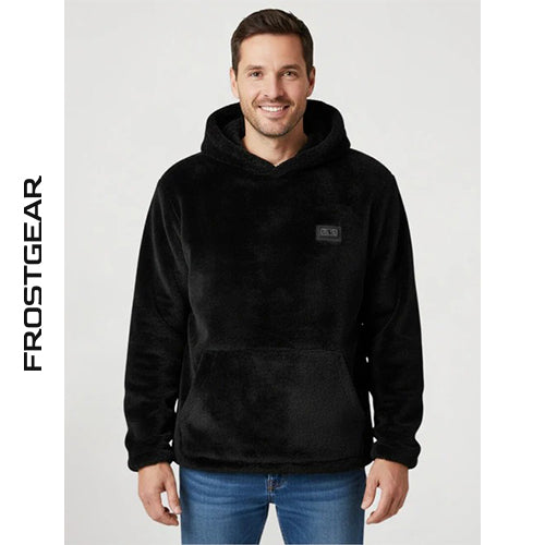 Sweat plaid capuche chauffant noir