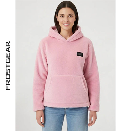 Sweat plaid capuche chauffant rose