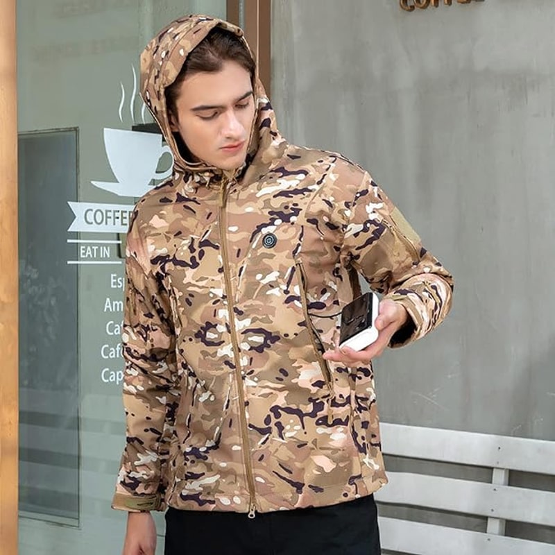 Veste chauffante camouflage