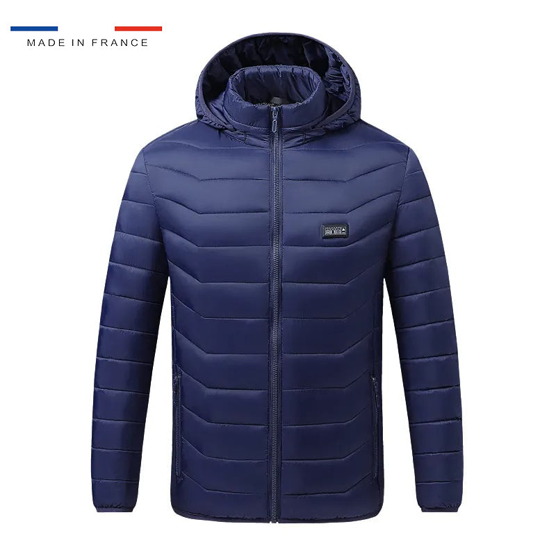 Veste chauffante bleue