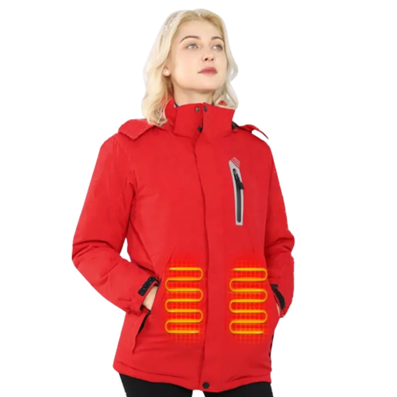 Veste chauffante parka rouge