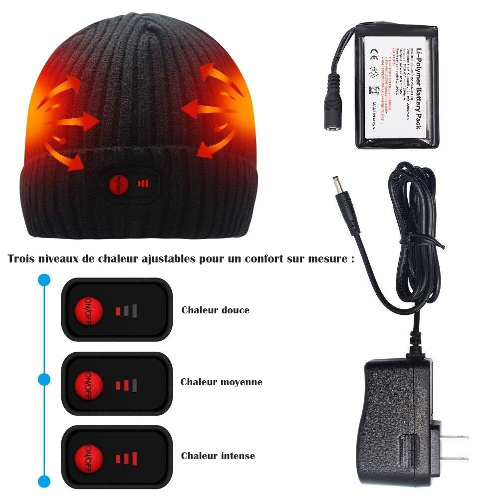 Bonnet chauffant usb noir