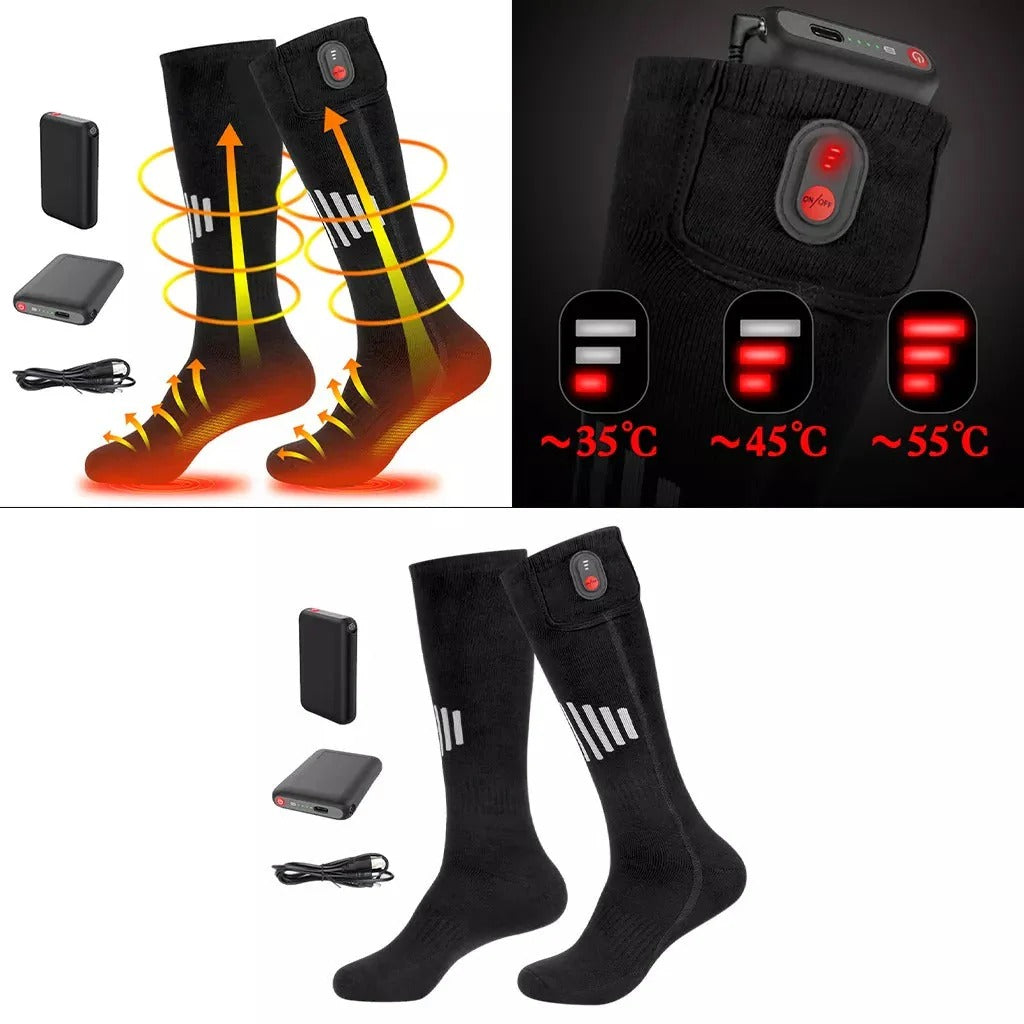 Chaussettes chauffantes rechargeables