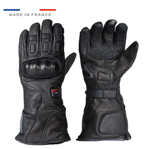 Gants chauffants moto 100% cuir