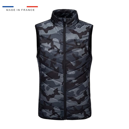 Gilet chauffant camouflage
