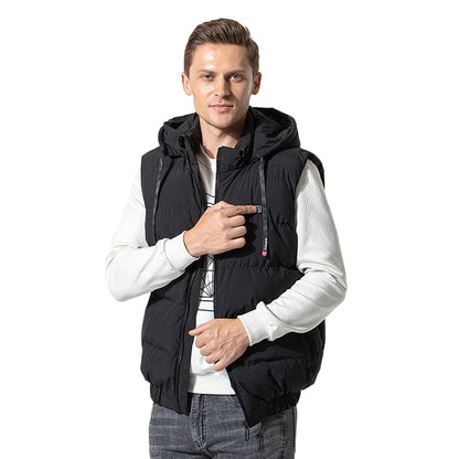 Gilet chauffant capuche noir