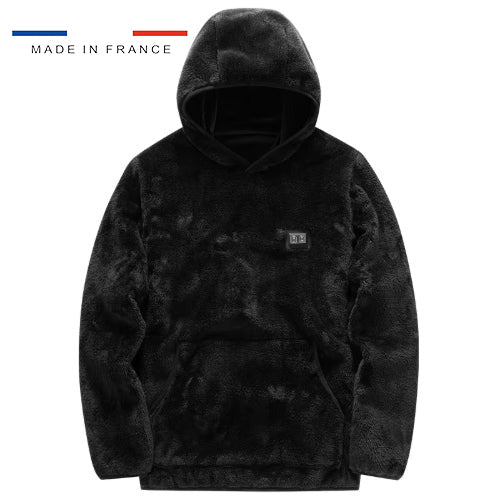 Sweat plaid capuche chauffant noir
