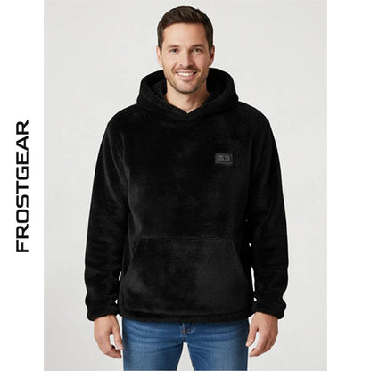 Sweat plaid capuche chauffant noir