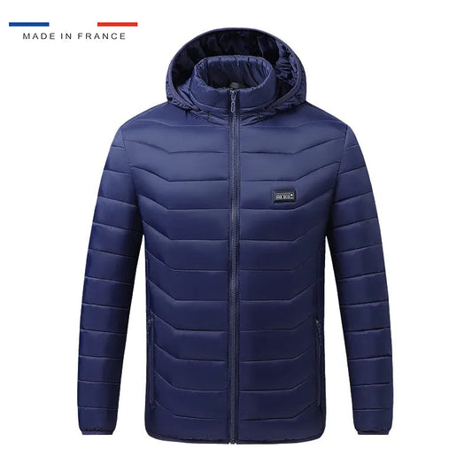 Veste chauffante bleue