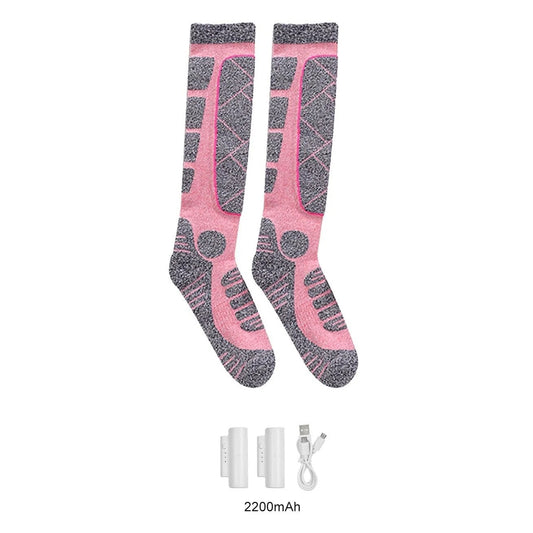 Chaussettes chauffantes femme rose
