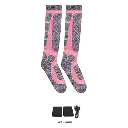 Chaussettes chauffantes femme rose