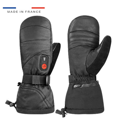 Gants chauffants de ski cuir de chèvre