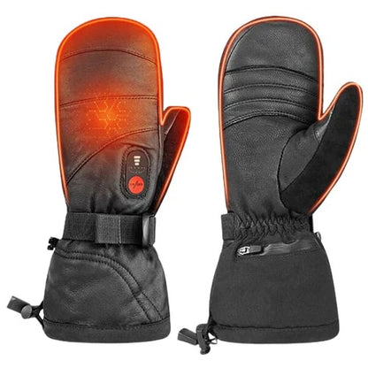 Gants chauffants de ski cuir de chèvre